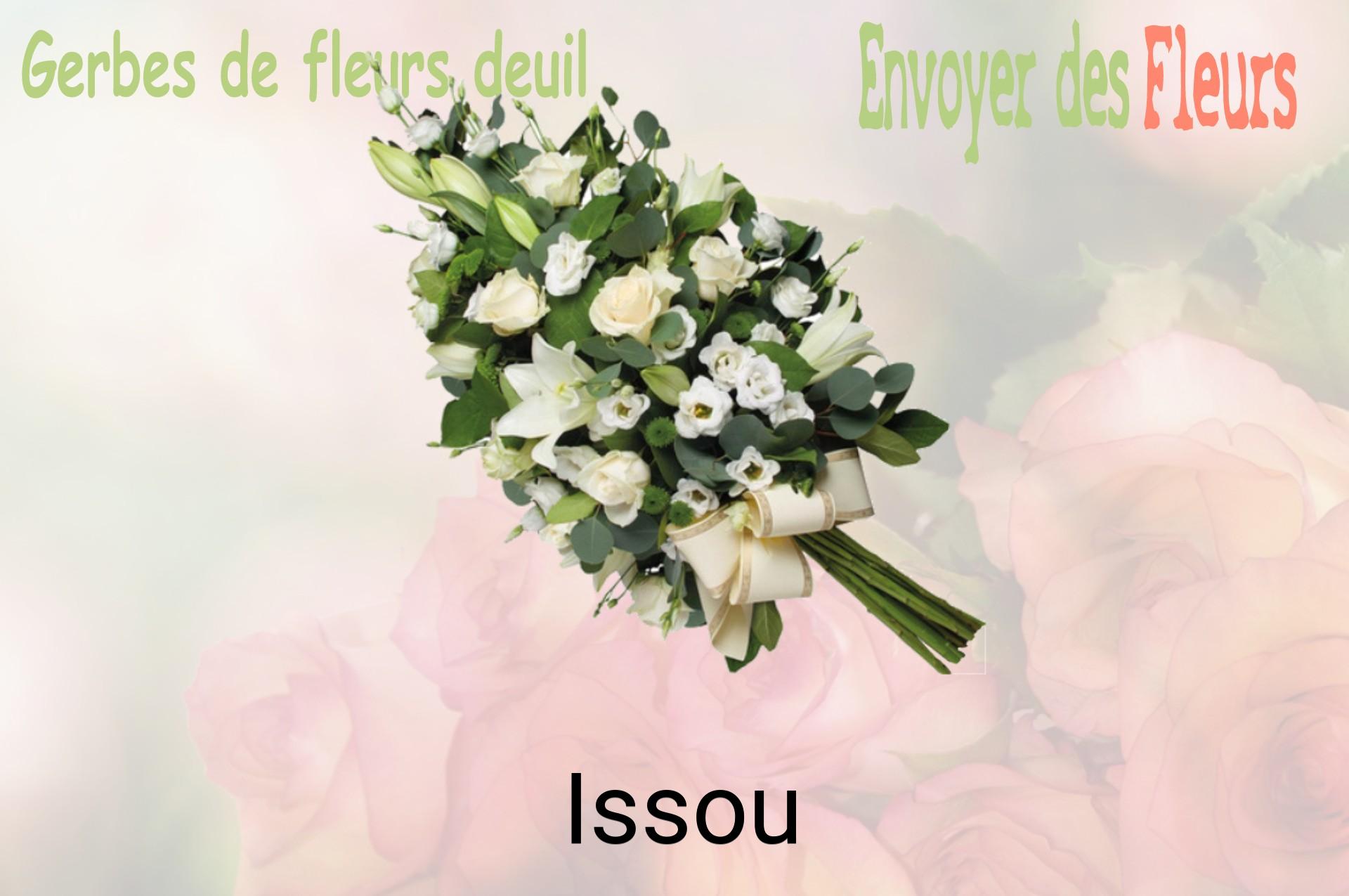 Gerbe de fleurs de deuil livrée à Issou